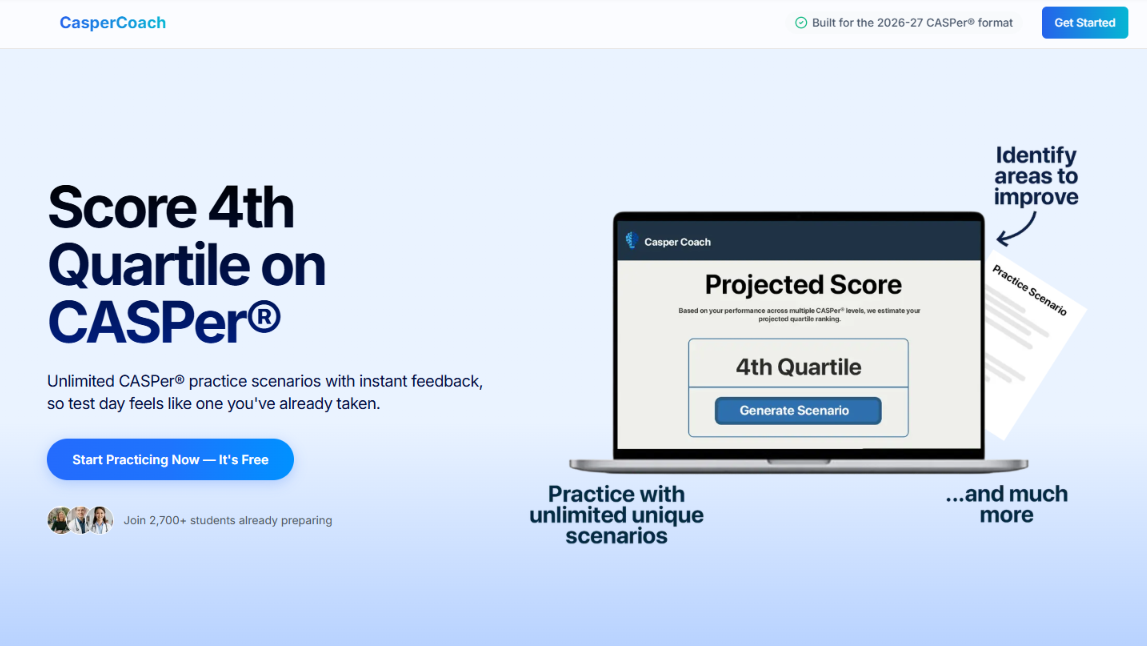 CasperCoach landing page
